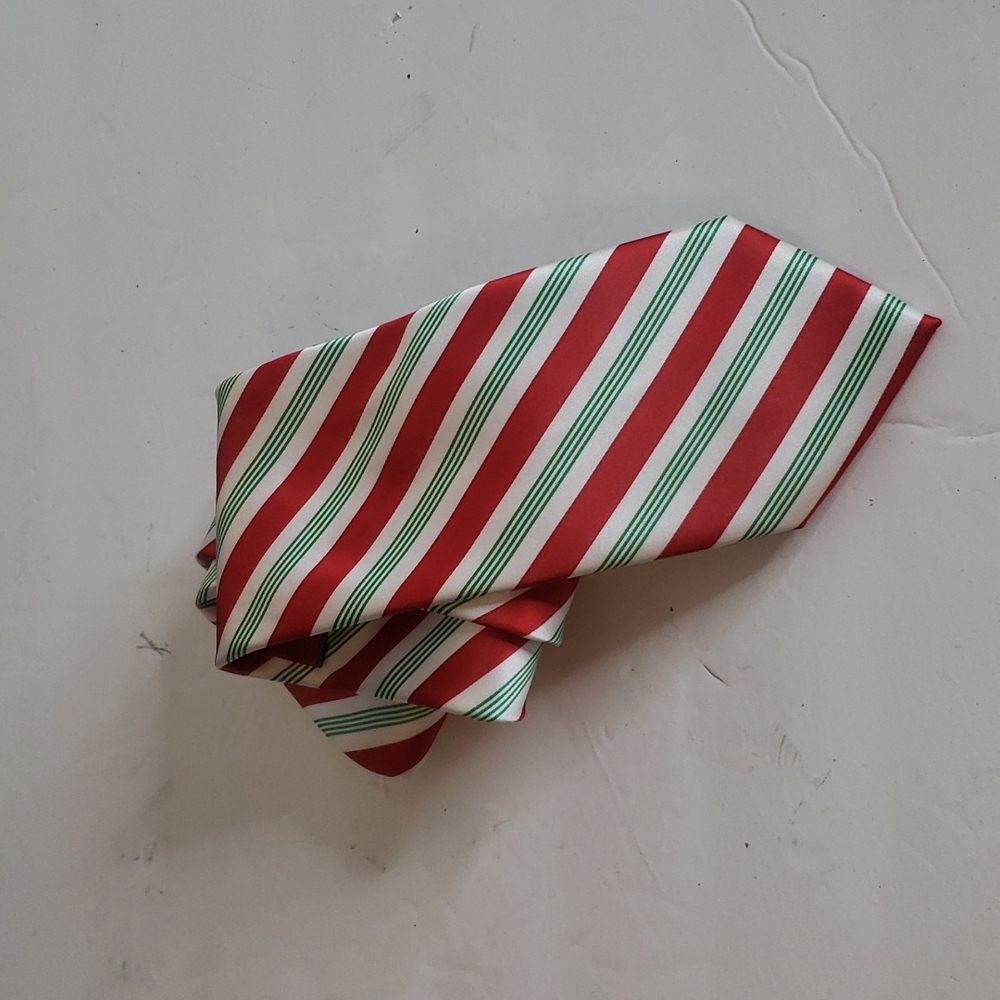 Holiday Christmas Necktie Red White & Green
